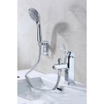 Kare Ağır Gövde Duş Set Banyo Lavabo Bataryası Duş Çıkışlı Aç Kapa Kollu Lavabo Musluk Seti Abdest
