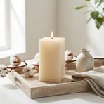Kare Blok Dekoratif Mum Bal Mumu ve Soya İçerikli Modern Mum