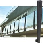 Kare Cam Kelepçe Korkuluk RaylarıSiyah Paslanmaz Çelik Güverte ve Bahçe Korkuluk Sistemi için Yan Montaj Direkleri Modern Dış Mekan Alanları için Komple Kit.