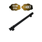 Kare Çizgili Siyah Metal Dolap Kulpu Mobilya Ve Mutfak Dolap Kulpu(Siyah)(160Mm) Siyah 160Mm 160Mm - 1 Adet