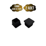 Kare Demir Profil İç Tapa Geçme Plastik Ayak Geçme Koruma Plastiği(10Mm)(Siyah) Siyah 10Mm Siyah - 2 Adet