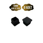Kare Demir Profil İç Tapa Geçme Plastik Ayak Geçme Koruma Plastiği(10Mm)(Siyah) Siyah 10Mm Siyah - 8 Adet