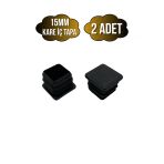 Kare Demir Profil İç Tapa Geçme Plastik Ayak Geçme Koruma Plastiği(15Mm)(Siyah) Siyah 15Mm Siyah - 2 Adet