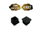 Kare Demir Profil İç Tapa Geçme Plastik Ayak Geçme Koruma Plastiği(15Mm)(Siyah) Siyah 15Mm Siyah - 4 Adet