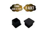 Kare Demir Profil İç Tapa Geçme Plastik Ayak Geçme Koruma Plastiği(20Mm)(Siyah) Siyah 20Mm Siyah - 8 Adet