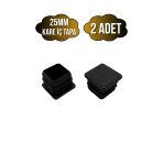 Kare Demir Profil İç Tapa Geçme Plastik Ayak Geçme Koruma Plastiği(25Mm)(Siyah) Siyah 25Mm Siyah - 2 Adet