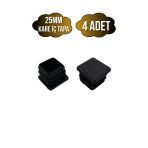 Kare Demir Profil İç Tapa Geçme Plastik Ayak Geçme Koruma Plastiği(25Mm)(Siyah) Siyah 25Mm Siyah - 4 Adet