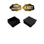 Kare Demir Profil İç Tapa Geçme Plastik Ayak Geçme Koruma Plastiği(50Mm)(Siyah) Siyah 50Mm Siyah - 4 Adet