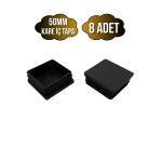 Kare Demir Profil İç Tapa Geçme Plastik Ayak Geçme Koruma Plastiği(50Mm)(Siyah) Siyah 50Mm Siyah - 8 Adet