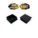 Kare Demir Profil İç Tapa Geçme Plastik Ayak Geçme Koruma Plastiği(60Mm)(Siyah) Siyah 60Mm Siyah - 4 Adet