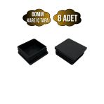Kare Demir Profil İç Tapa Geçme Plastik Ayak Geçme Koruma Plastiği(60Mm)(Siyah) Siyah 60Mm Siyah - 8 Adet