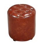 Kare Deri Küp Puf Tabure Döşemeli Masif Ahşap Sehpa Oturma Odası için Şık Küçük Osmanlı 14x14x16 inç Modern Ev Dekoru