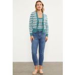 Kare Desen Bluz Hirka Triko Takim - Mint