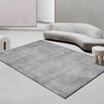 Kare Gri Kısa Tüylü Halı 200x200 cm Oturma Odası Yatak Odası Mutfak, Ofis ve Banyo için, Kanepe ve Balkon için Yumuşak Dekoratif Halı