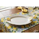 Kare Home 🍋akdeniz Esintisi Limonlu Porselen 30 cm Oval Servis Tabağı I Dekoratif Sunum Tabağı