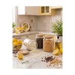 Kare Home Bambu Kapaklı Vakumlu 3lü Cam Kavanoz Seti (800 ml)