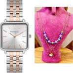 Kare Kadran Çelik Kordon Vintage Model Kadın Kol Saati - Rose Gold - Gümüş