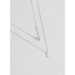 Kare Kesim 18 Ayar Beyaz Altın Kaplama 43 Cm Gümüş Minimal Kolye
