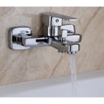 Kare Krom Banyo Bataryası Ağır Prinç Gövde Yüksek Kalite Musluk Göşeli Şık Modern Tasarım