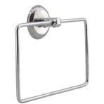 Kare Krom Havlu Halkası Duvara Monte, Parlak Krom Kaplama Metal Banyo Havluluğu, Modern Tasarım Kare Havlu Askılığı, Lavabo Yanı Havlu Tutucu Banyo Aksesuarı