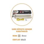 Kare Küpeşte Alüminyum Balkon Çamaşır Kurutmalık 60X25 mm - 1 Adet