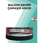 Kare Küpeşte Uyumlu Balkon Çamaşır Askısı 25X60 cm Beyaz Pratik - 25 x 60 cm