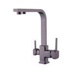 Kare Model Arıtmalı Mutfak Evye Bataryası Füme-antrasit YYM-KR-007