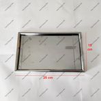 Kare Plakalık Krom Nikelajlı Paslanmaz Metal Plaka Altlığı 25x15 Cm