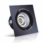 Kare Sıva Kare Sıva Altı 40W Kaliteli Led Siyah Spot Armatür (Gün Işığ 3000 Kelvin)