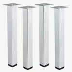 Kare Tablalı 4 Adet 71 Cm Krom Gümüş 6 Cm Çap Metal Sehpa Masa Ayağı Mobilya Destek Yükseltici Ayak