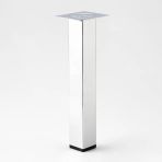 Kare Tablalı 41 Cm Krom Gümüş 6 Cm Çap Metal Sehpa Masa Ayağı Mobilya Destek Yükseltici Ayak