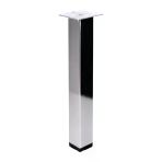 Kare Tablalı 41 Cm Krom Gümüş Metal Sehpa Masa Ayağı Dayanıklı Mobilya Destek Yükseltici Ayak Modeli