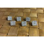 Kare Taşlı Düğme 24 Boy (15,2Mm) Gümüş - 10 Adet (674)