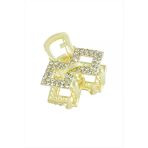 Kare Taşlı Minik Metal Mandal Toka 2,5 cm