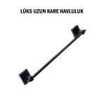Kare Uzun Lüks Havluluk Siyah Renk
