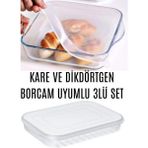 Kare ve Dikdörtgen Borcam Için Silikon Kapak 3lü Set - 40CM