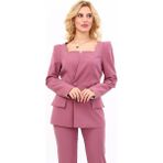 Kare Yaka Ceket-Rose - 44