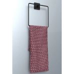 Kare Yapışkanlı Kare Havluluk Banyo Havlu Kare Askılık - Siyah - 16X16