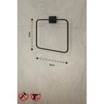 Kare Yapışkanlı Siyah Kare Havluluk Banyo Havlu Kare Pratik Askılık