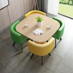 Kare Yemek Masası Takımı 4 Sandalye Takımı, Küçük Konferans Odası Görüşme Masası ve Sandalye Takımları, Resepsiyon Masası ve Sandalye Kombinasyonu, Sehpa ve Sandalye T,Green+yellow