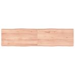 Kare Yemek Masası Üstü Masif Meşe Ahşap Bitmemiş Canlı Kenar Mutfak ve Ofis Kullanımı 160x40x6 cm Açık Kahverengi Rustik Stil Dayanıklı Yüzey Çok Yönlü Tasarım
