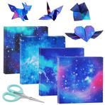 Kare Yıldız Origami Kağıdı, 50 Yaprak Kare Yıldızlı Gökyüzü Kağıt Şerit Çift Taraflı Origami Yıldız Makaslı Kağıt Şanslı Dekorasyon Kağıdı Kendin Yap El Sanatları