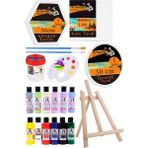Kare Yuvarlak ve Altıgen Tuval 30 cm 12 Renk Akrilik Boya Şövale 1 Paket 30X30 cm Arkadan Zımbalı Astarlı Resim Tuvali - Standart