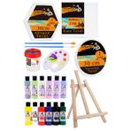 Kare Yuvarlak Ve Altıgen Tuval 30 Cm 12 Renk Akrilik Boya Şövale 1 Paket 30X30 Cm Arkadan Zımbalı Astarlı Resim Tuvali