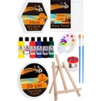 Kare Yuvarlak ve Altıgen Tuval 30 cm 6 Renk Akrilik Boya Şövale 1 Paket 30X30 cm Arkadan Zımbalı Astarlı Resim Tuvali - Standart - Beyaz