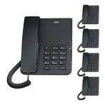 Karel TM140 Siyah 5'li Santral Uyumlu Analog Kablolu Masaüstü Ofis Telefonu