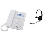 Karel TM145 Beyaz RJ9 Kulaklıklı Headset Telefon