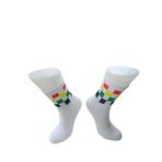 Kareli Desenli Unisex Çorap Seti, 3 Çift, Siyah-Beyaz ve Gri Renk Dikişsiz ve Parfümü (Beyaz Renkli, 36-43)