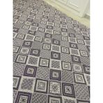 Kareli Model Halı Örtüsü Çift Yönlü Dokuma Savan Kilim - 200 x 300 cm - Lila