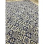 Kareli Model Halı Örtüsü Çift Yönlü Dokuma Savan Kilim - 200 x 300 cm - Mavi